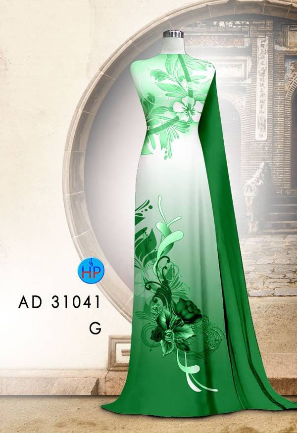 Vải Áo Dài Hoa In 3D AD 31041 49